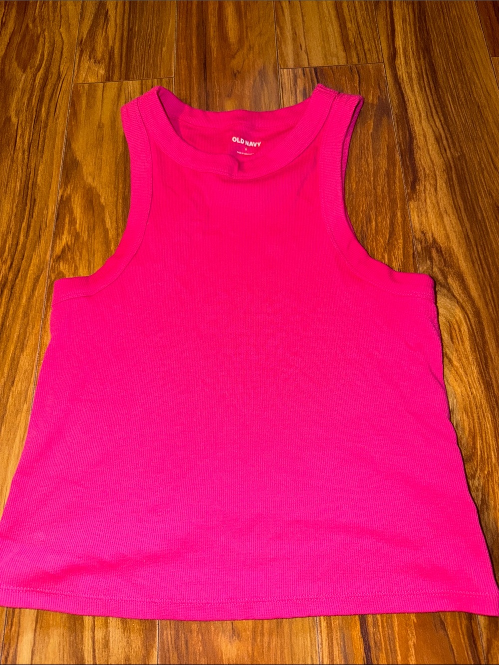 Old Navy Hot Pink Ribbed Crewneck Tank